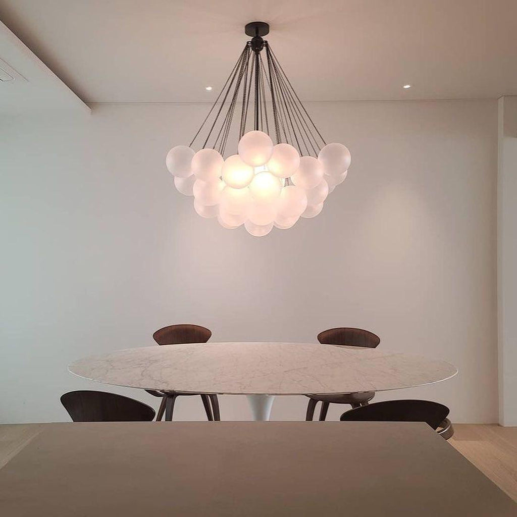 Bubble Chandelier — Cascading Glass Bubble Ceiling Light for Stairwell