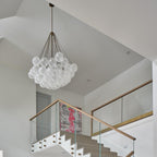 Bubble Chandelier — Cascading Glass Bubble Ceiling Light for Stairwell