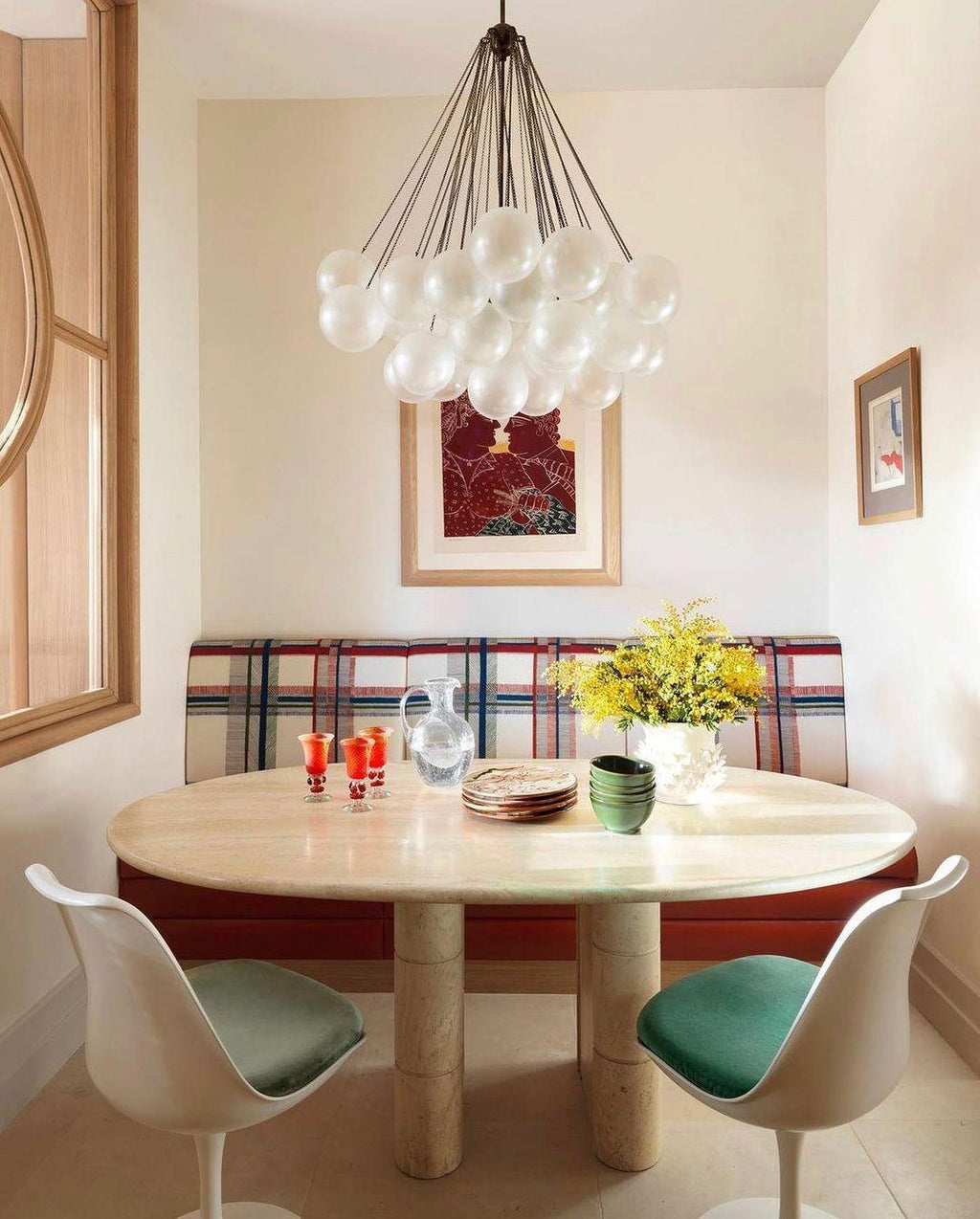 Bubble Chandelier — Cascading Glass Bubble Ceiling Light for Stairwell