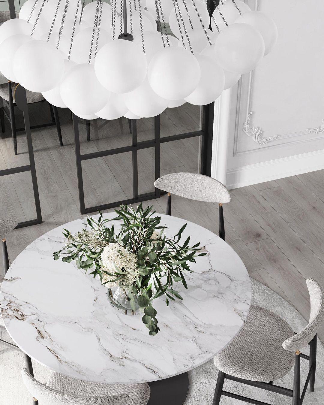 Bubble Chandelier — Cascading Glass Bubble Ceiling Light for Stairwell