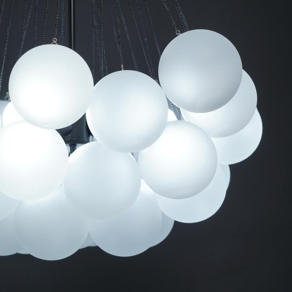 Bubble Chandelier — Cascading Glass Bubble Ceiling Light for Stairwell