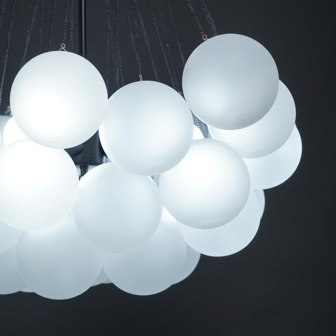 Bubble Chandelier — Cascading Glass Bubble Ceiling Light for Stairwell