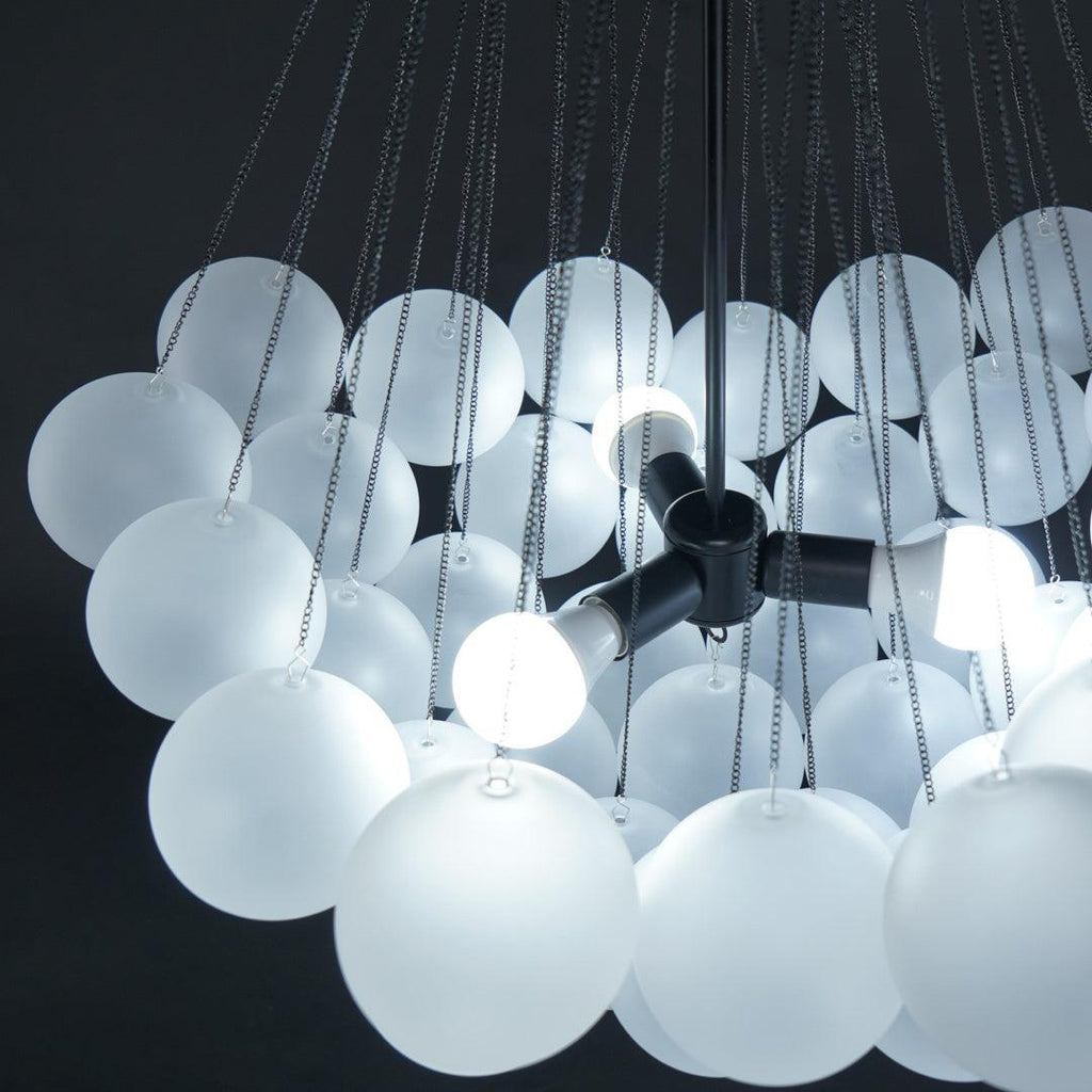 Bubble Chandelier — Cascading Glass Bubble Ceiling Light for Stairwell