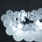 Bubble Chandelier — Cascading Glass Bubble Ceiling Light for Stairwell