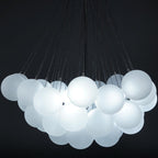 Bubble Chandelier — Cascading Glass Bubble Ceiling Light for Stairwell