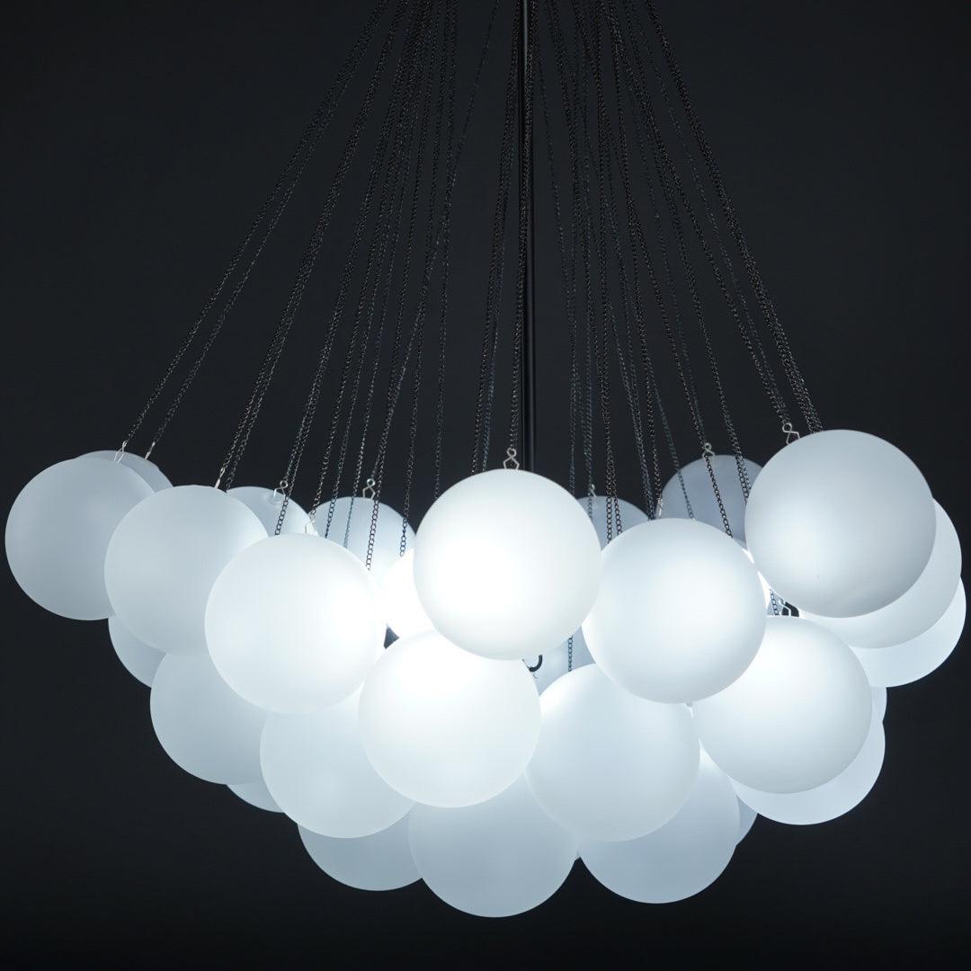 Bubble Chandelier — Cascading Glass Bubble Ceiling Light for Stairwell