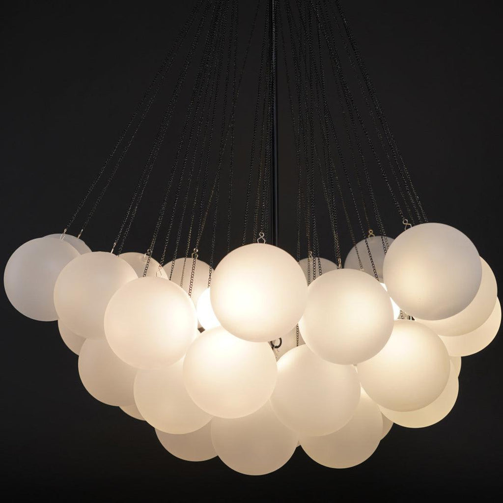 Bubble Chandelier — Cascading Glass Bubble Ceiling Light for Stairwell