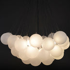 Bubble Chandelier — Cascading Glass Bubble Ceiling Light for Stairwell