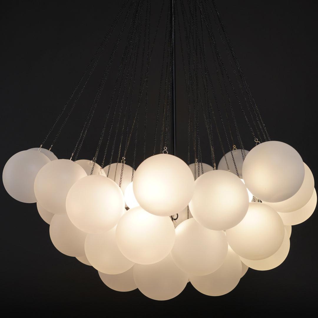 Bubble Chandelier — Cascading Glass Bubble Ceiling Light for Stairwell