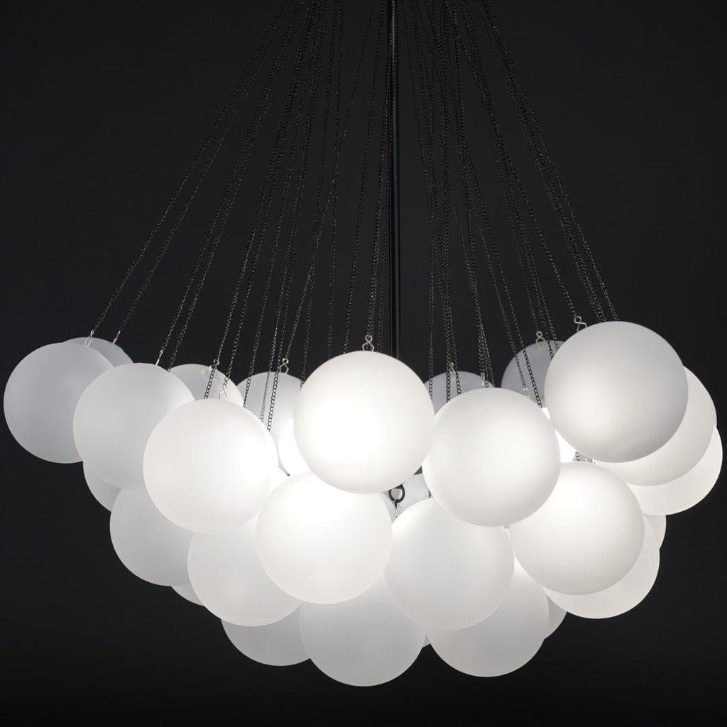 Bubble Chandelier — Cascading Glass Bubble Ceiling Light for Stairwell