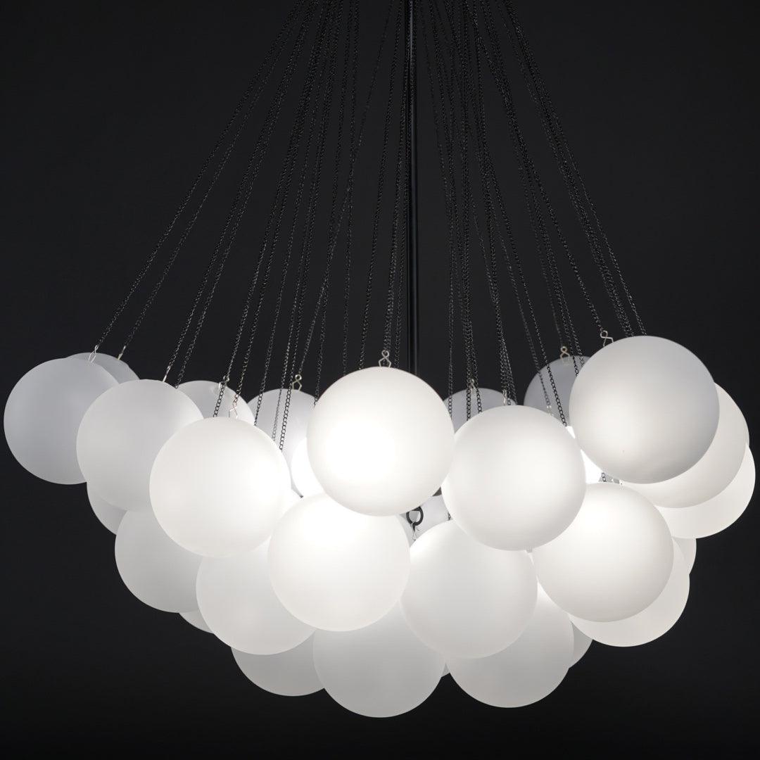 Bubble Chandelier — Cascading Glass Bubble Ceiling Light for Stairwell