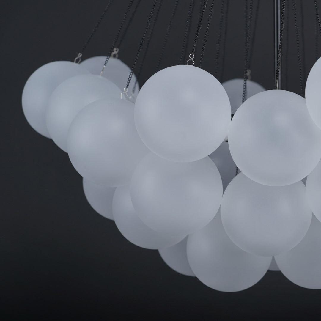 Bubble Chandelier — Cascading Glass Bubble Ceiling Light for Stairwell