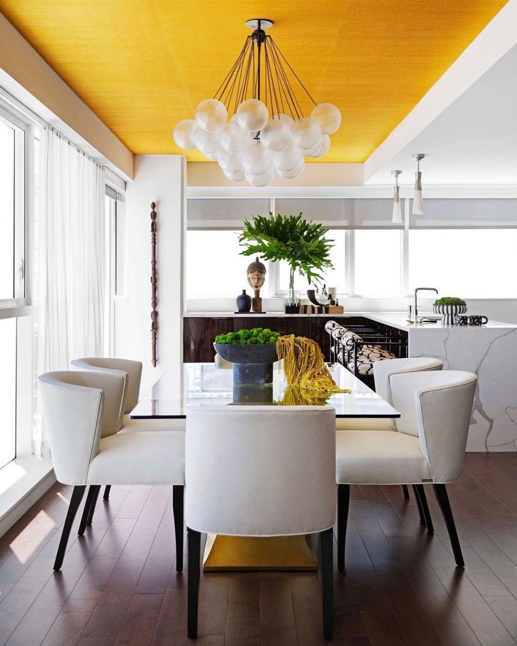 Bubble Chandelier — Cascading Glass Bubble Ceiling Light for Stairwell