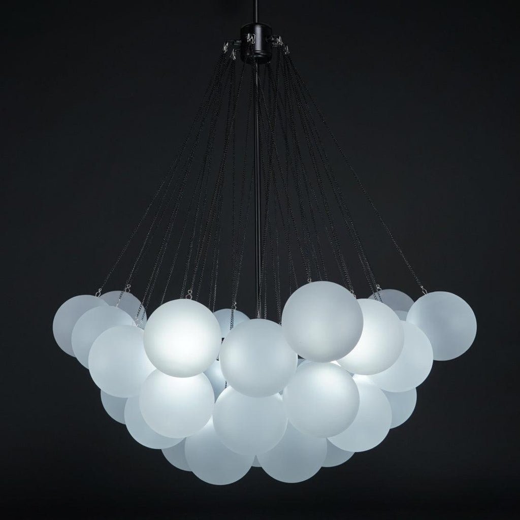 Bubble Chandelier — Cascading Glass Bubble Ceiling Light for Stairwell