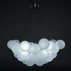 Bubble Chandelier — Cascading Glass Bubble Ceiling Light for Stairwell