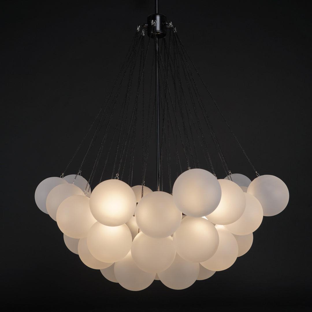 Bubble Chandelier — Cascading Glass Bubble Ceiling Light for Stairwell