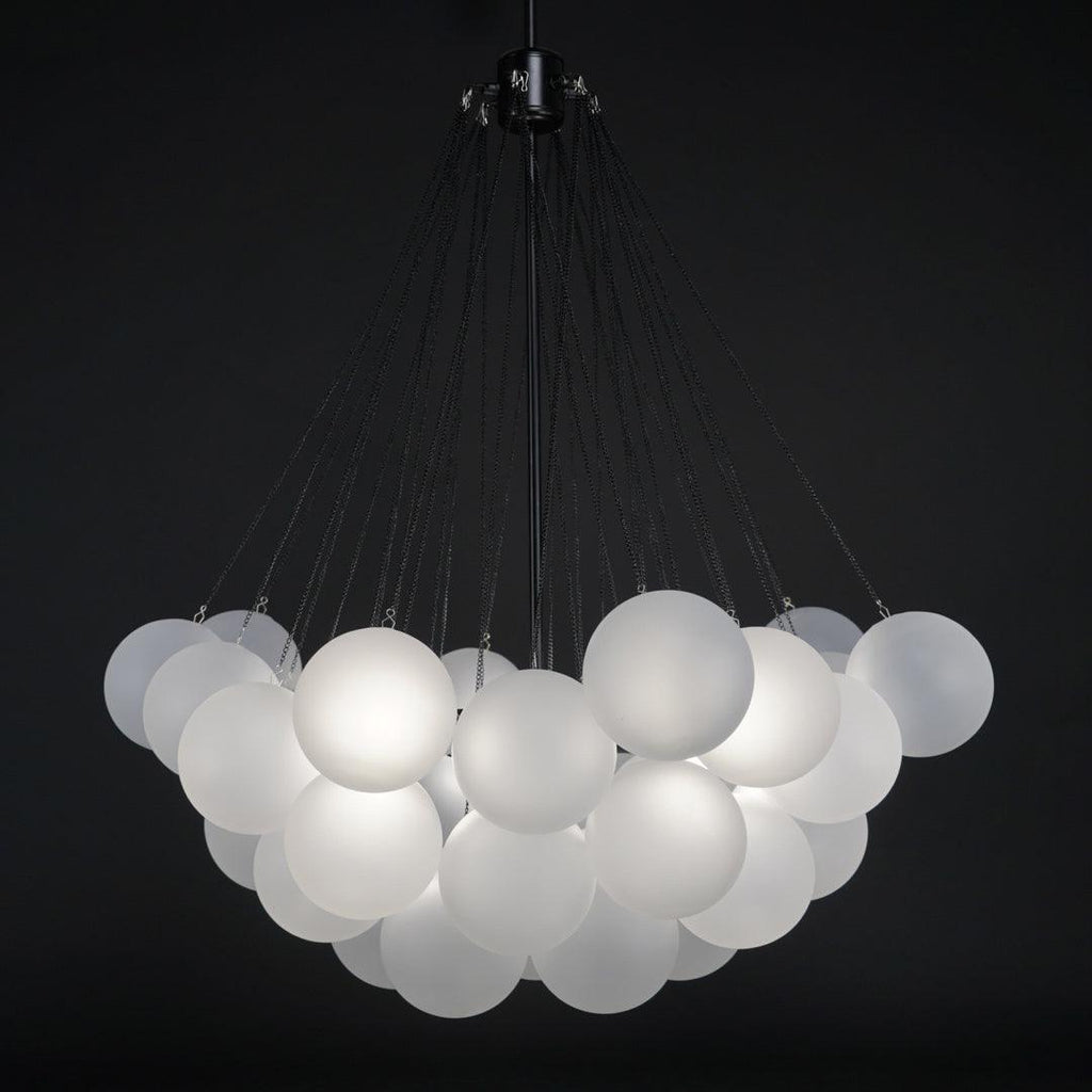 Bubble Chandelier — Cascading Glass Bubble Ceiling Light for Stairwell