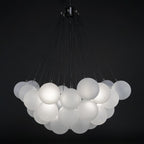 Bubble Chandelier — Cascading Glass Bubble Ceiling Light for Stairwell