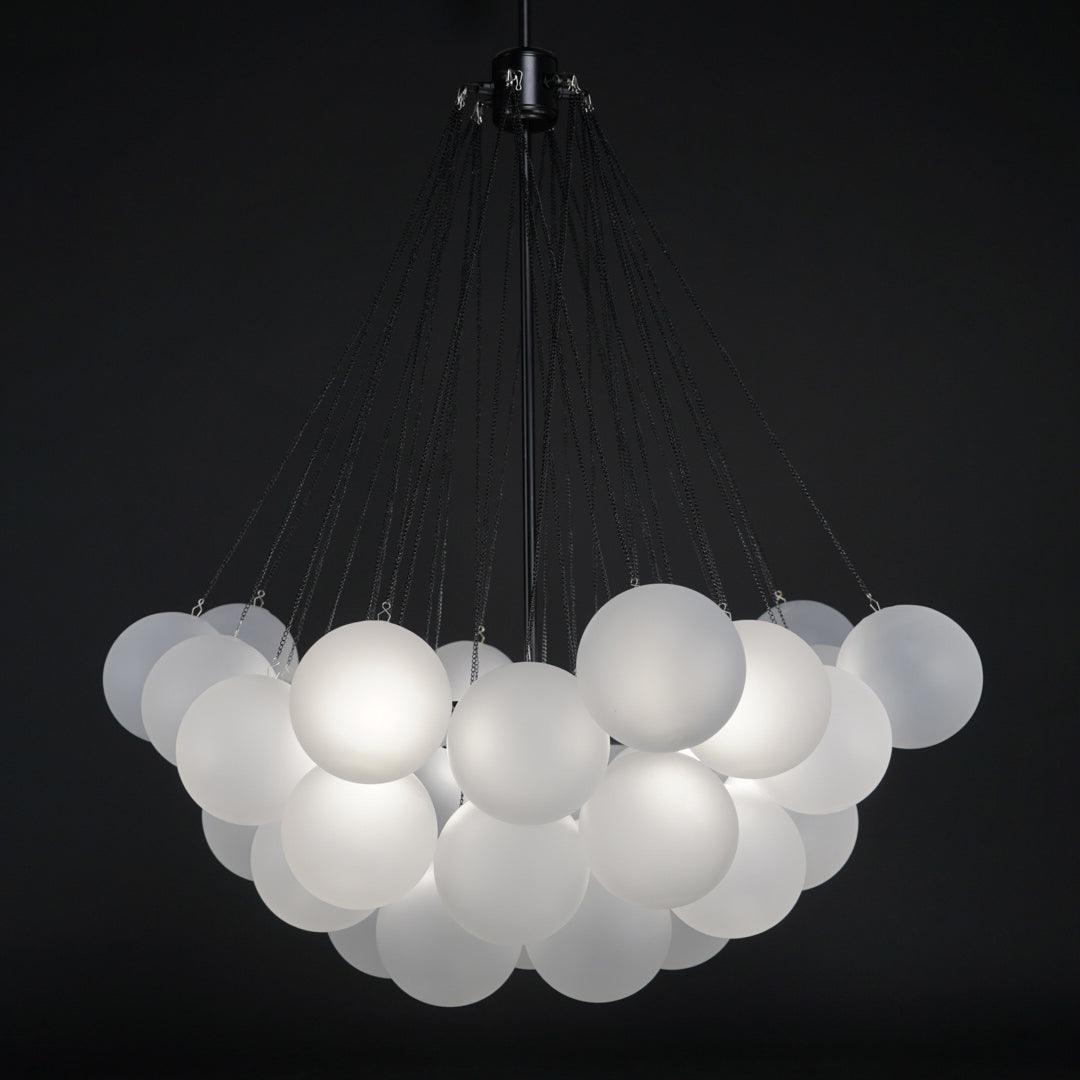 Bubble Chandelier — Cascading Glass Bubble Ceiling Light for Stairwell