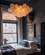 Bubble Chandelier — Cascading Glass Bubble Ceiling Light for Stairwell