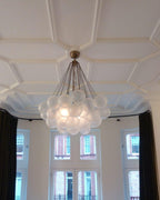 Bubble Chandelier — Cascading Glass Bubble Ceiling Light for Stairwell
