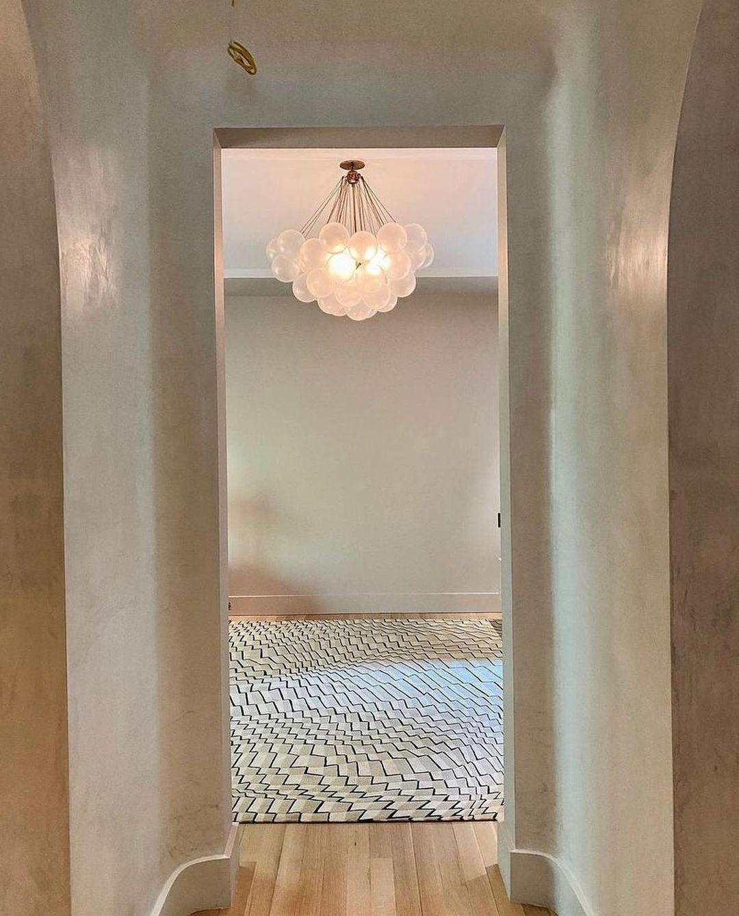 Bubble Chandelier — Cascading Glass Bubble Ceiling Light for Stairwell