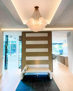 Bubble Chandelier — Cascading Glass Bubble Ceiling Light for Stairwell
