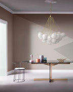 Bubble Chandelier — Cascading Glass Bubble Ceiling Light for Stairwell