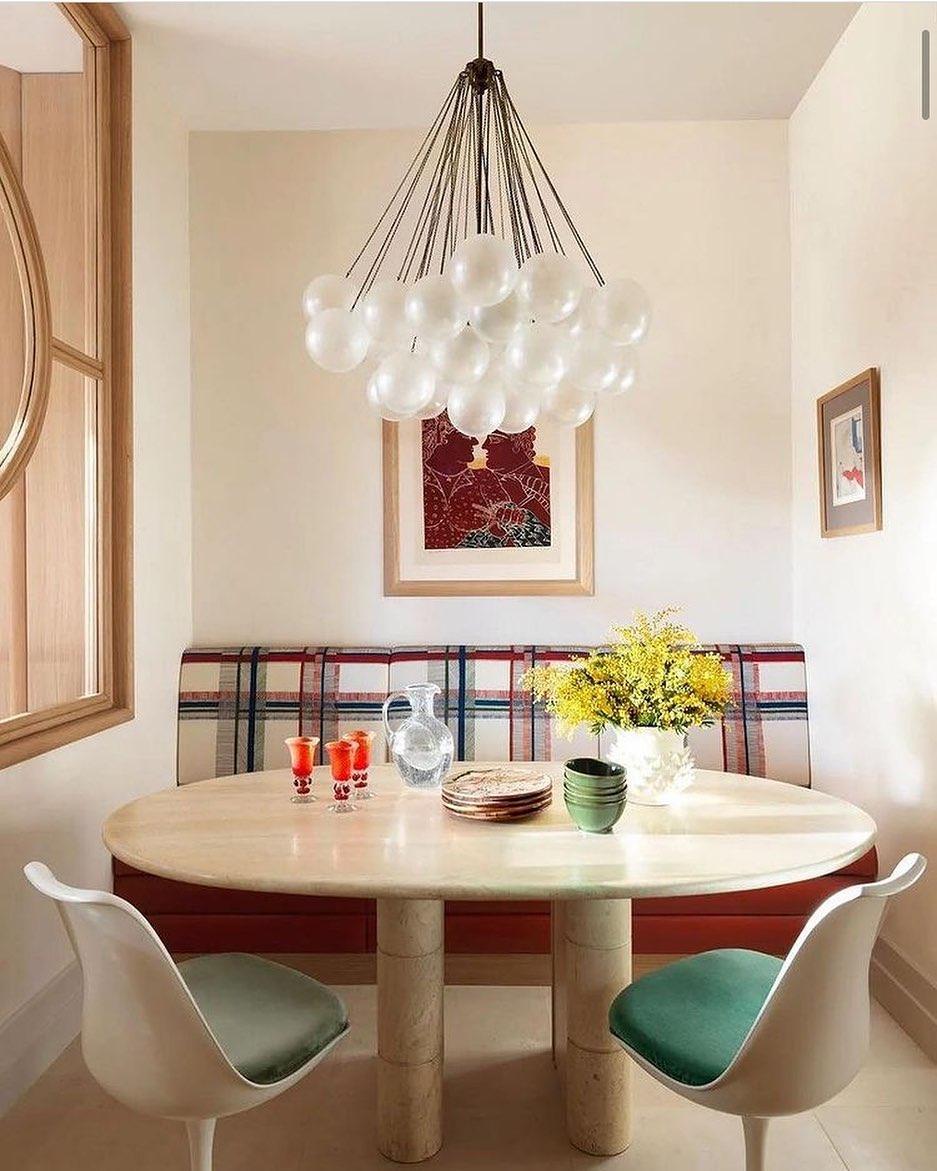 Bubble Chandelier — Cascading Glass Bubble Ceiling Light for Stairwell