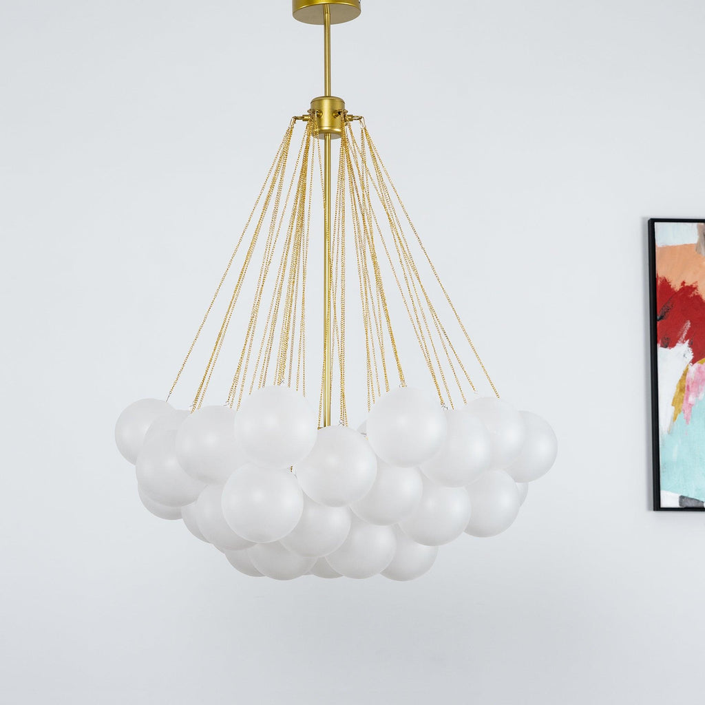 Bubble Chandelier — Cascading Glass Bubble Ceiling Light for Stairwell