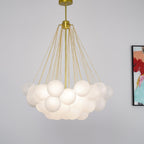 Bubble Chandelier — Cascading Glass Bubble Ceiling Light for Stairwell
