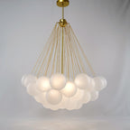 Bubble Chandelier — Cascading Glass Bubble Ceiling Light for Stairwell