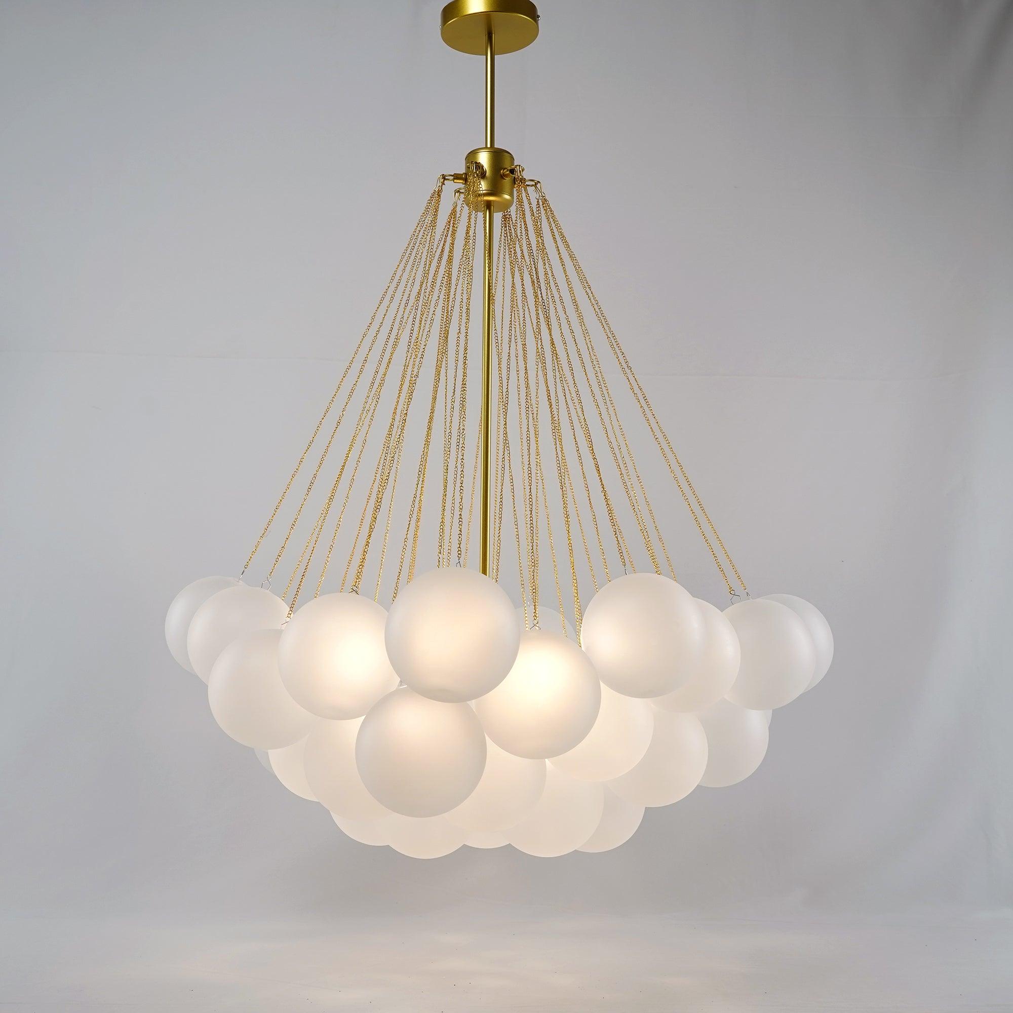 Bubble Chandelier — Cascading Glass Bubble Ceiling Light for Stairwell