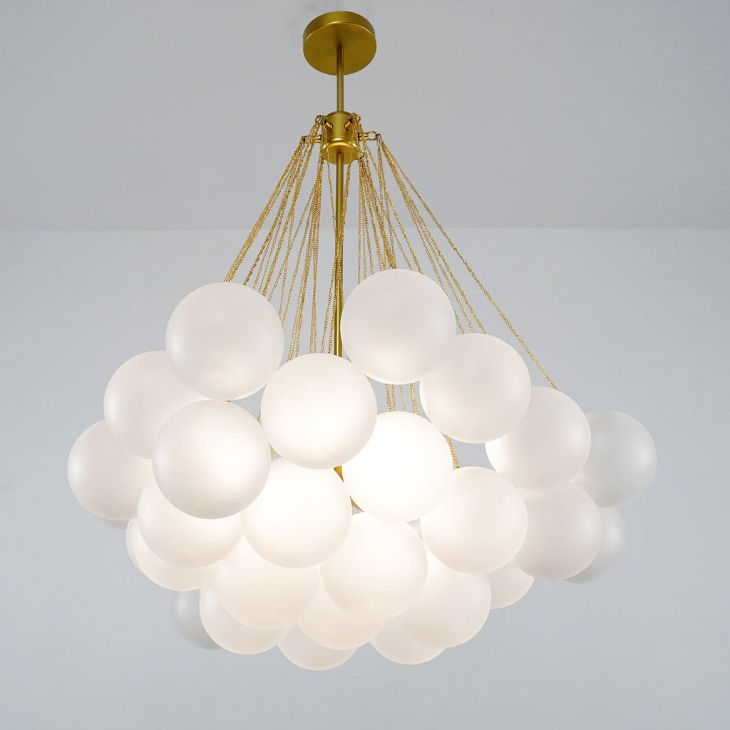 Bubble Chandelier — Cascading Glass Bubble Ceiling Light for Stairwell