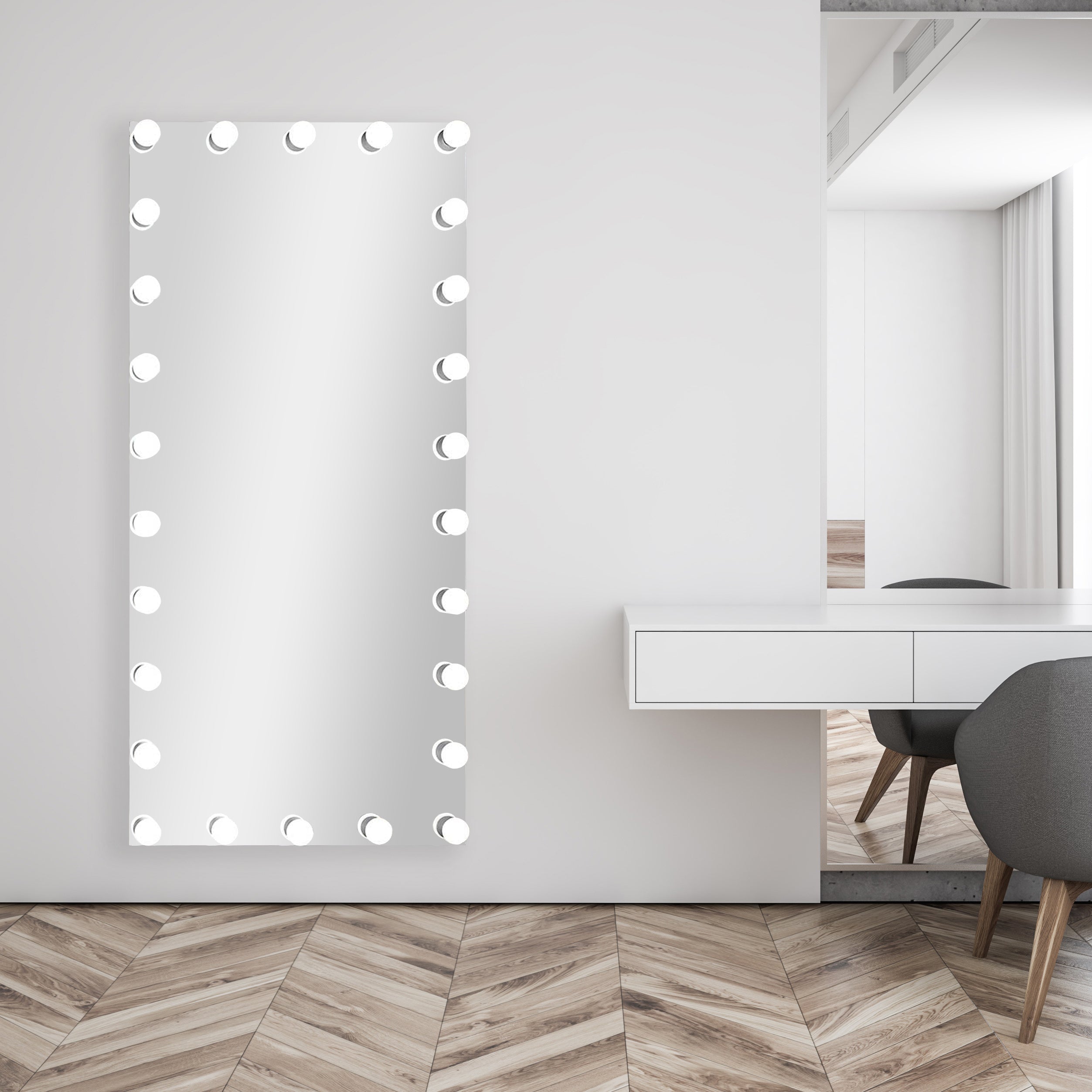 Constellation 70 Full-Length Hollywood LED Vanity Mirror for bedroom | Halvern