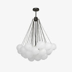 Bubble Chandelier — Cascading Glass Bubble Ceiling Light for Stairwell