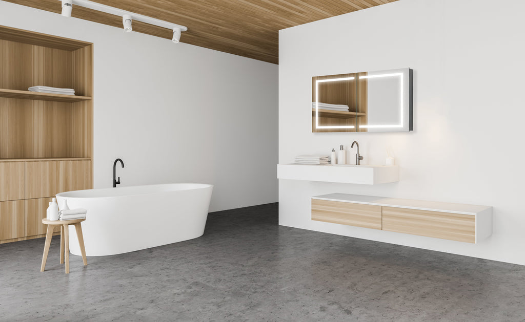 Europa II LED Bathroom Cabinet Mirror for bathroom vanity | Halvern