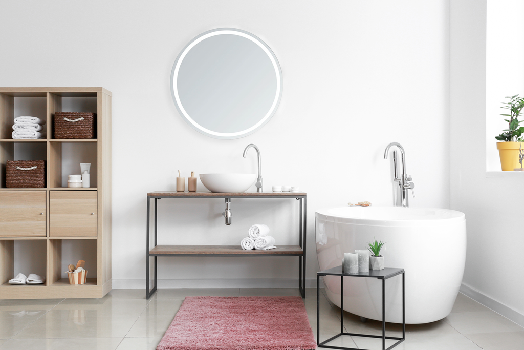 Corona Round LED Bathroom Vanity Mirror for bathroom vanity | Halvern
