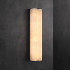 Elaris Alabaster Column Wall Light — Tall Stone Wall Sconce for Hallway & Bedroom