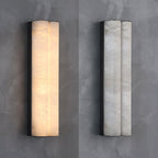 Elaris Alabaster Column Wall Light — Tall Stone Wall Sconce for Hallway & Bedroom