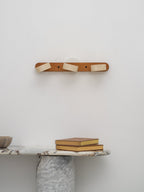 Travertine Duo Wall Light — Natural Stone & Wood Wall Sconce for Bedroom