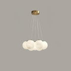 Glass Cluster Chandelier — Frosted Globe Cluster Ceiling Light for Dining Room
