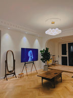 Glass Cluster Chandelier — Frosted Globe Cluster Ceiling Light for Dining Room