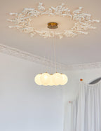 Glass Cluster Chandelier — Frosted Globe Cluster Ceiling Light for Dining Room