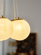 Glass Cluster Chandelier — Frosted Globe Cluster Ceiling Light for Dining Room