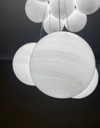 Glass Cluster Chandelier — Frosted Globe Cluster Ceiling Light for Dining Room