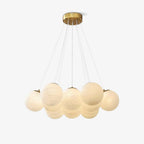 Glass Cluster Chandelier — Frosted Globe Cluster Ceiling Light for Dining Room