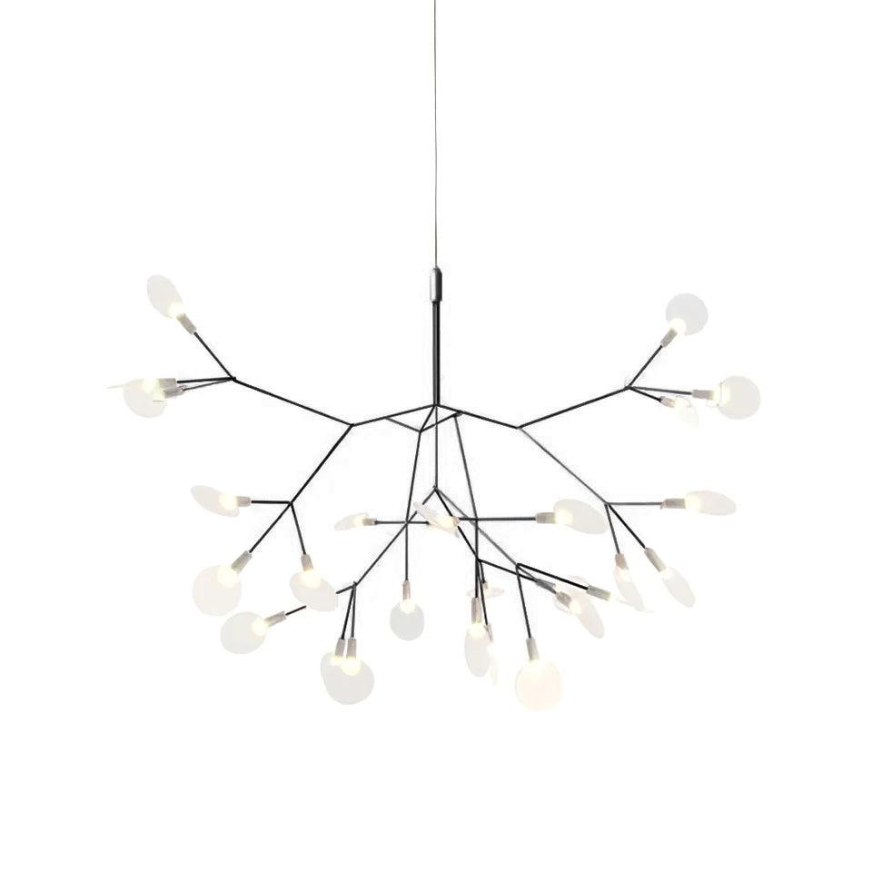 Black Firefly LED Chandelier — Branch Starburst Ceiling Light for Dining Room
