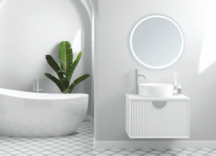 Corona Round LED Bathroom Vanity Mirror for bathroom vanity | Halvern