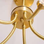 Kalin Flower Glass Chandelier — Brass Petal Glass Ceiling Light for Dining Room